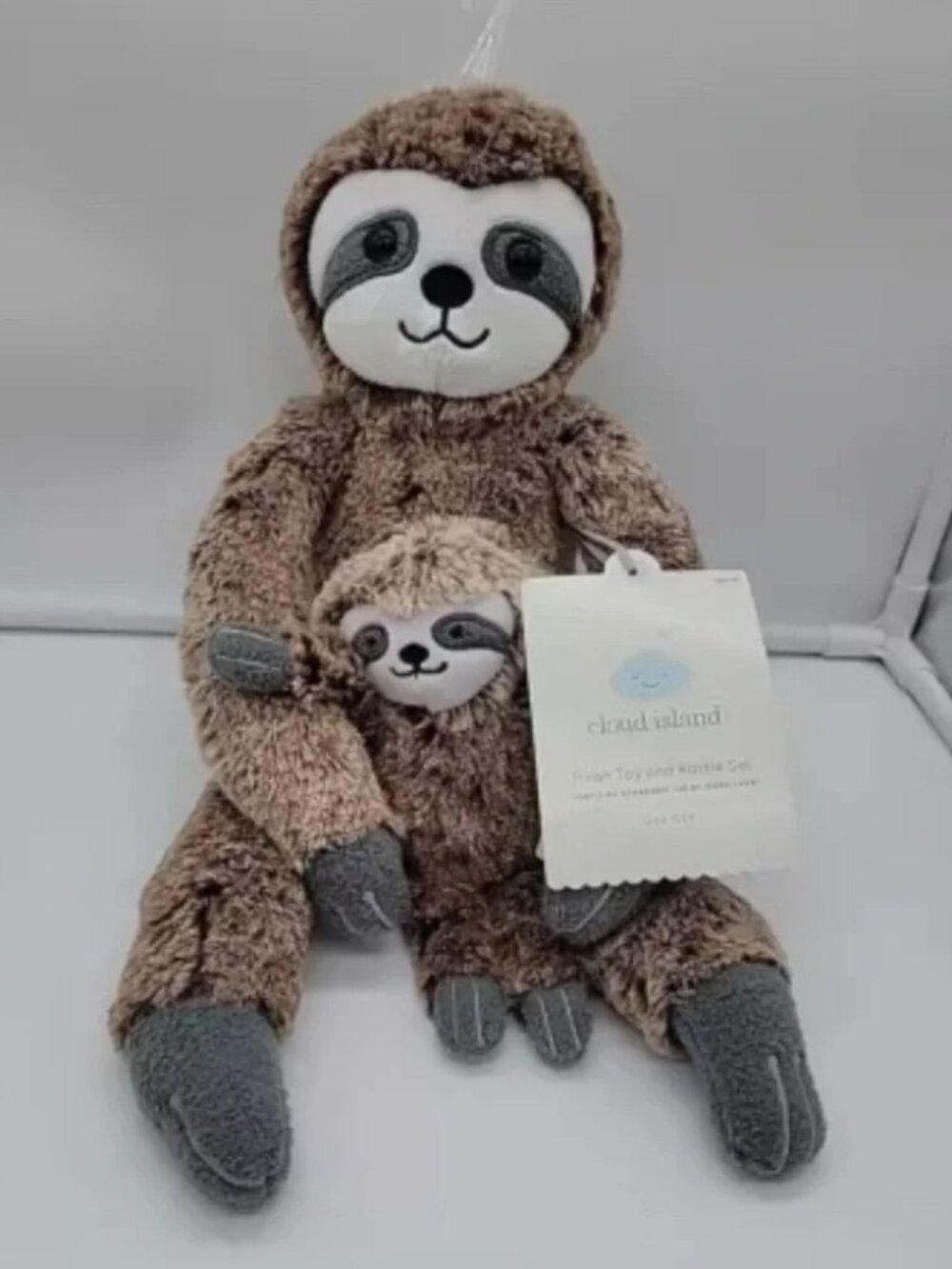 Cloud Island Mama & Baby Sloth Nursery Plushie 2 Piece Set